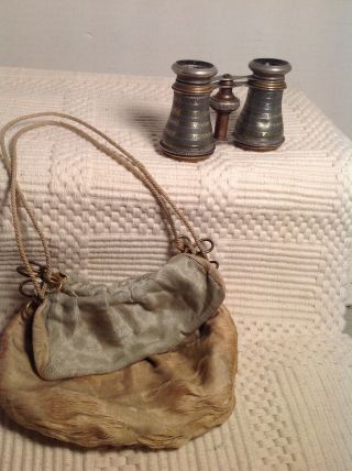 Antique Binoculars - Opera Glasses - Paris,  France And Cloth Bag.