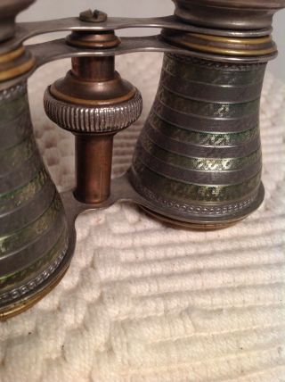 ANTIQUE BINOCULARS - OPERA GLASSES - PARIS,  FRANCE And Cloth Bag. 3