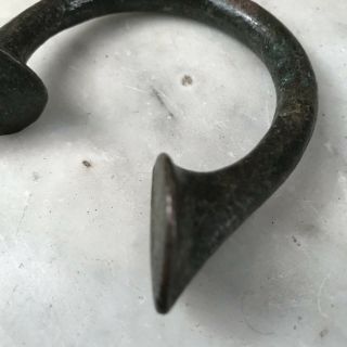Antique large bronze manilla slave bracelet 4