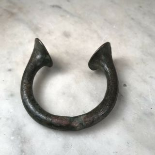 Antique large bronze manilla slave bracelet 7