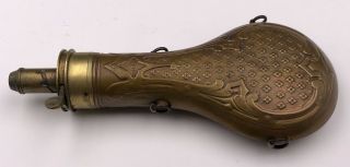 1800 ' s Dixon Sporting Gun Powder Flask For Percussion Impressed Floral Design 9