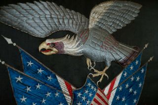 Americana Eagle.  Hand Embroidered.  Vibrant Colors.  Vintage.  Gorgeous Quality. 4