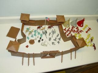Vintage Marx Fort Apache Play Set,  Fort,  Indians,  Cavalry,  Teepees,  Accessories