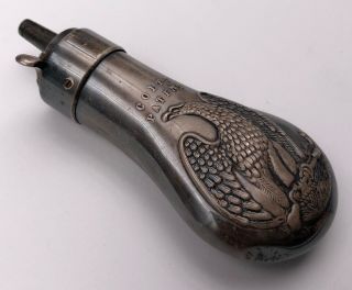 Pre Civil War Era Colt Gun Powder Flask Colt ' s Patent For Percussion Gun W/Eagle 3