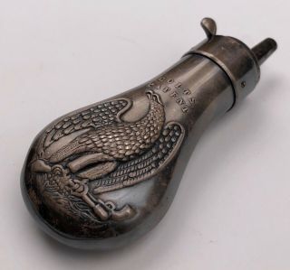 Pre Civil War Era Colt Gun Powder Flask Colt ' s Patent For Percussion Gun W/Eagle 4