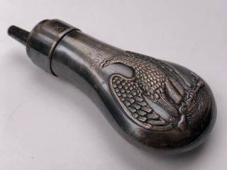 Pre Civil War Era Colt Gun Powder Flask Colt ' s Patent For Percussion Gun W/Eagle 6