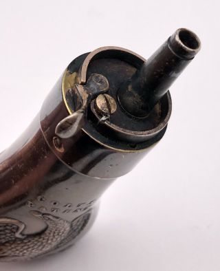 Pre Civil War Era Colt Gun Powder Flask Colt ' s Patent For Percussion Gun W/Eagle 7