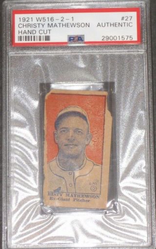 1921 W516 Christy Mathewson Baseball Card 27 Psa Authentic Vintage Trading