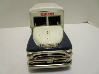 VINTAGE 1950 ' s JAPAN TIN FRICTION U.  S.  MAIL DELIVERY TRUCK 3