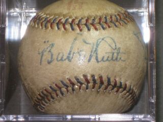 LOU GEHRIG/BABE RUTH Signed Baseball American League Ball Repro.  READ LISTING 3