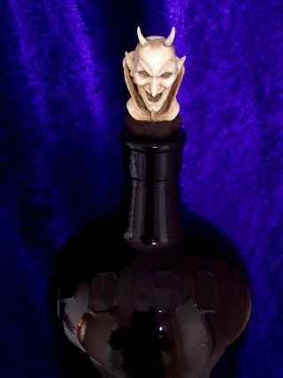 Antique Poison Bottle With Devil Lid / Stopper Rare