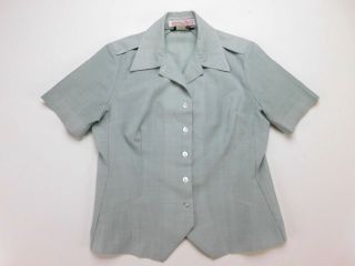 Vintage Us Army Military Womens Shirt 469 Green Class A Short Sleeve Size 10 Euc