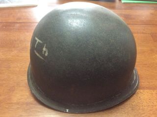 WWII Era Army M1 Helmet Front Seam Swivel Bale Staff Sergeant 440th Battalion 5