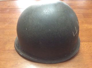 WWII Era Army M1 Helmet Front Seam Swivel Bale Staff Sergeant 440th Battalion 6