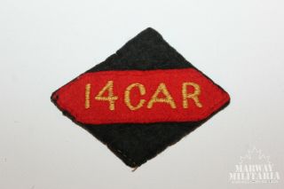 Ww2 14 Car 14th Canadian Armoured Regiment Calgary Cloth Div Flash (17680)