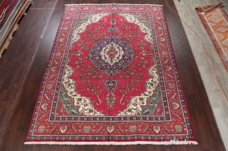 VINTAGE Geometric Persian Oriental Area Rug 10 ' x13 ' Hand - Knotted RED Wool Carpet 2
