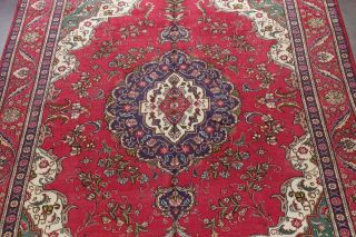 VINTAGE Geometric Persian Oriental Area Rug 10 ' x13 ' Hand - Knotted RED Wool Carpet 3