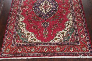 VINTAGE Geometric Persian Oriental Area Rug 10 ' x13 ' Hand - Knotted RED Wool Carpet 4