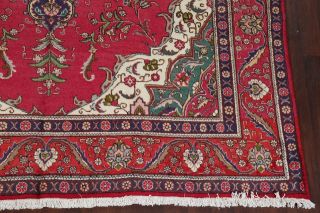 VINTAGE Geometric Persian Oriental Area Rug 10 ' x13 ' Hand - Knotted RED Wool Carpet 5