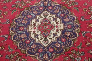 VINTAGE Geometric Persian Oriental Area Rug 10 ' x13 ' Hand - Knotted RED Wool Carpet 6