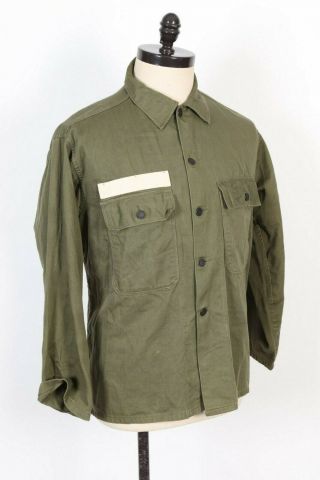Vintage Us Army 13 Star Button Fatigue Uniform Shirt Jacket Usa Mens Large