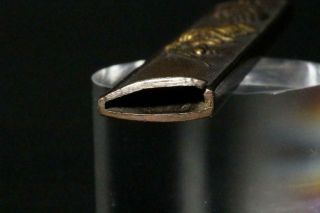 BWO14 Japanese Antique Brass & Copper kozuka Nanakoji sword tsuba knife 3