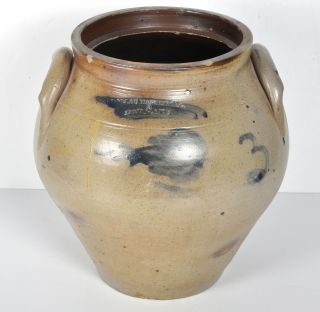 Vintage Chollar Darby & Co Cortland York 3 - Gallon Stoneware Crock 12 - 1/2 "