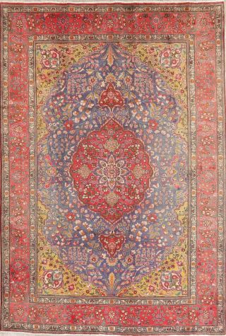 Persian Vintage Floral Wool Area Rug Handmade Oriental 7 X 10 Medallion Carpet