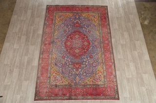 Persian Vintage Floral Wool Area Rug Handmade Oriental 7 x 10 Medallion Carpet 2