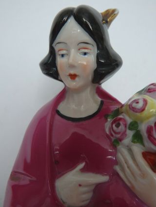 German Art Deco Lady Girl Figurine Porcelain Perfume Lamp,  Half Doll rel. 4