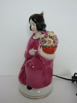 German Art Deco Lady Girl Figurine Porcelain Perfume Lamp,  Half Doll rel. 8