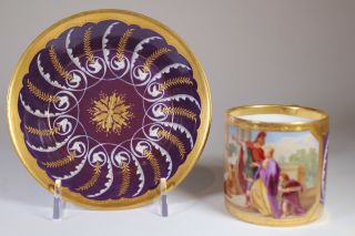 Vienna Hand Painted Cup & Saucer C.  1880