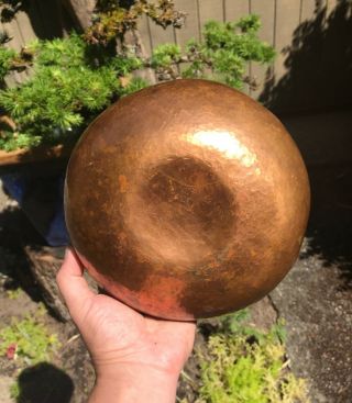 Antique ALBERT BERRY Seattle Hammered Copper Lobed Floriform Bowl Arts & Crafts 5