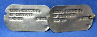 Wwii - Korean War Usaf Air Force Dog Tags Set T43 50 With Brass Bead Chain