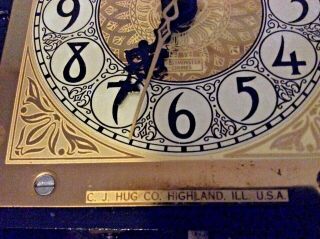 Vintage 1950’s Mini Electric Grandfather Clock,  C.  J.  Hug Co. 12