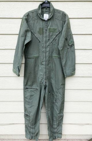 Us Air Force Usaf Nomex Fire Resistant Flight Suit Green Cwu - 27/p - 44r