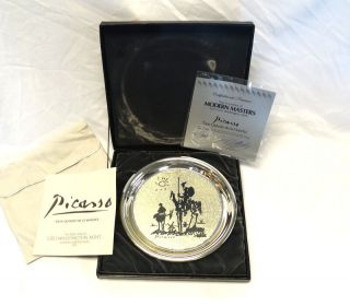 Picasso 1972 Don Quixote De La Mancha Sterling Silver 8 " Plate Washington