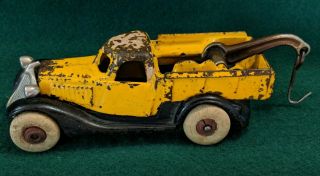 Vintage Hubley Or Arcade Cast Iron Terraplane Tow Truck/Wrecker - WRT 1930 ' s 2