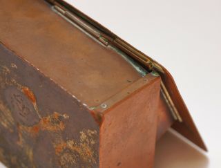 Antique ALBERT BERRY Seattle Hammered Copper Cigar Box Arts & Crafts 7