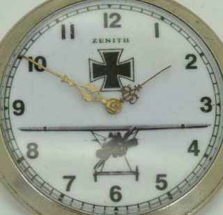 Historic WWI German Pilot ' s award Zenith pocket watch.  AUTOMATON PROPELLER DIAL 3