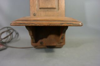 Antique COUNTRY STORE Wood DEAN ELECTRIC CO Old OAK Case CRANK & BELL Wall PHONE 5