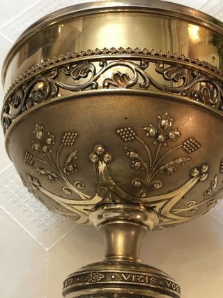 Antique 20th French Solid Silver Gilt Chalice 8