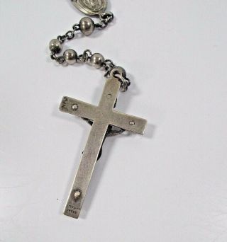 Antique WWI Sterling Silver Creed Rosary Beads Catholic,  24grams.  18 