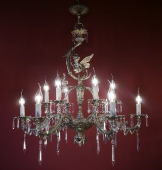 Nickel Large Fairy Silver Chandelier Old Ceiling Lamp12 Lights Lustre