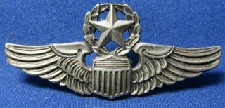 Korean War Sterling Usaf Air Force Command Pilot Wings Badge By Meyer
