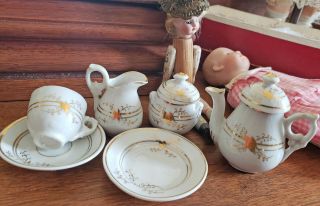 Antique French Tea Set For Dolls Or Child Service For 6 Thee Service De 