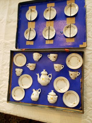 Antique French Tea Set for Dolls or Child Service For 6 Thee Service De ' Jeuner 4