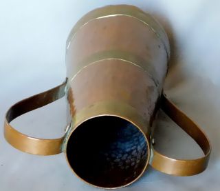 Antique Arts Crafts Mission Hector Aguilar brass copper tankard mug hammered 7