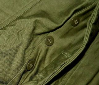 Vtg 1950 Drab Olive Green Field Cap Hat & Sz Med Men ' s Pants Military Trousers 3