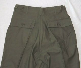 Vtg 1950 Drab Olive Green Field Cap Hat & Sz Med Men ' s Pants Military Trousers 5